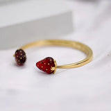 Strawberry Open Cuff Bangles for Women - Cottagecore Jewelry