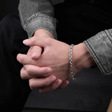 Thai Silver Retro Old Letters Bracelet for Men and Women