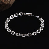 Thai Silver Retro Old Letters Bracelet for Men and Women