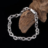 Thai Silver Retro Old Letters Bracelet for Men and Women
