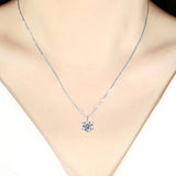925 Silver 7mm Zircon Pendant Necklace Women's Jewelry Lab Diamond