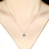 925 Silver 7mm Zircon Pendant Necklace Women's Jewelry Lab Diamond