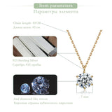 925 Silver 7mm Zircon Pendant Necklace Women's Jewelry Lab Diamond