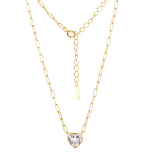 925 Silver 8mm Heart CZ Necklace Colorful Love Zirconia