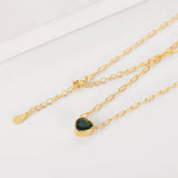 925 Sterling Silver 8mm Colorful CZ Heart Necklace Plated Jewelry