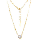 925 Silver 8mm Heart CZ Necklace Colorful Love Zirconia