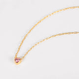 925 Silver 8mm Heart CZ Necklace Colorful Love Zirconia