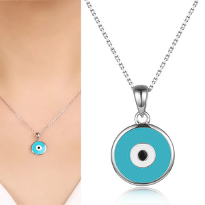 925 Silver Evil Eye Pendant Necklace for Women Girls