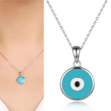 925 Silver Evil Eye Pendant Necklace for Women Girls