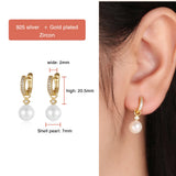 Dowi 925 Silver CZ Pearls Drop Earrings Wedding Party Jewelry