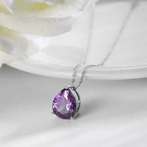 Dowi Amethyst Collar Pendant Necklace for Women December Birthstone