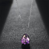 Dowi Amethyst Collar Pendant Necklace for Women December Birthstone