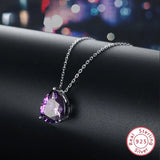 Dowi Amethyst Collar Pendant Necklace for Women December Birthstone