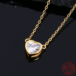 Dowi 925 Silver Heart Necklace for Women - Wedding Birthday Jewelry
