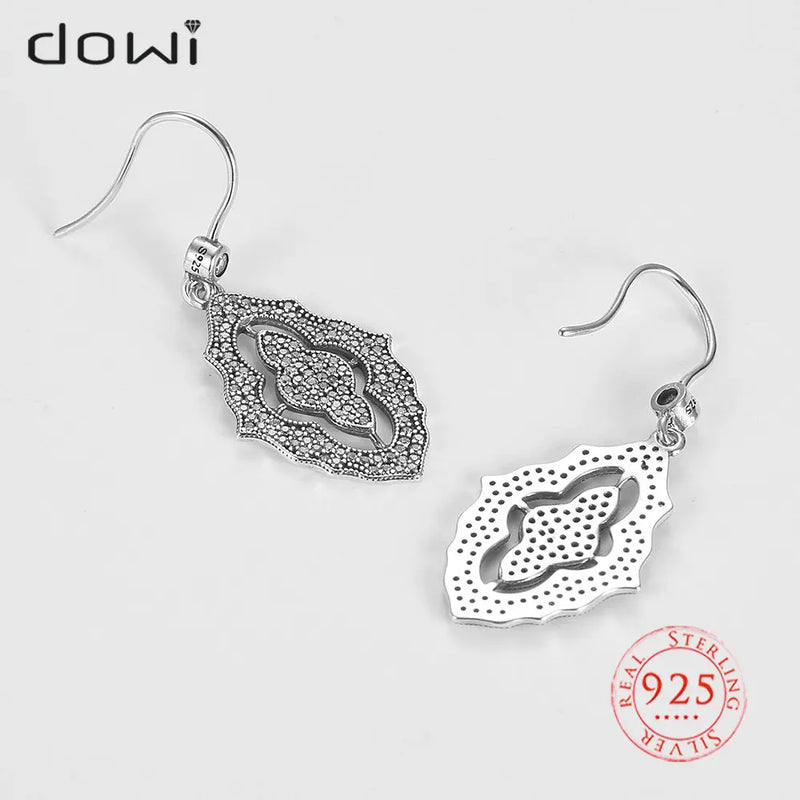 Dowi 925 Silver Boho Geometric Drop Earrings for Women