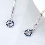 925 Silver Evil Eyes Pendant Earrings Zircon Tassel Women Jewelry