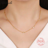 Dowi S925 Sterling Silver Zircon Boho Necklace for Women