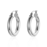 Dowi Silver Hoop Earrings 925 Smooth Circle Big Hoop Earrings for Women