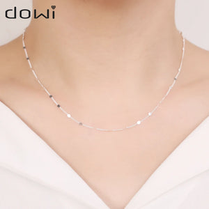 Dowi Sparkling Necklace Disc Clavicle Chain Bare Chain