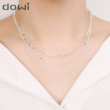Dowi Sparkling Necklace Disc Clavicle Chain Bare Chain