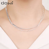 Dowi Sparkling Necklace Disc Clavicle Chain Bare Chain