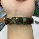Dragon Bloodstone Beads Bracelet Natural Gemstone Bangle Gift