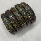 Dragon Bloodstone Beads Bracelet Natural Gemstone Bangle Gift