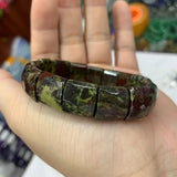 Dragon Bloodstone Beads Bracelet Natural Gemstone Bangle Gift