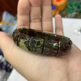 Dragon Bloodstone Beads Bracelet Natural Gemstone Jewelry Bangle