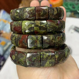 Dragon Bloodstone Beads Bracelet Natural Gemstone Jewelry Bangle
