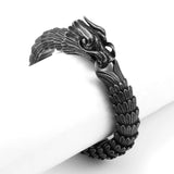 Dragon Buckle Snake Chain Punk Bracelet Stainless Steel Rock Jewelry
