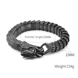 Dragon Buckle Snake Chain Punk Bracelet Stainless Steel Rock Jewelry