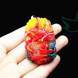 Dragon Jade Pendant Necklace Chinese Hand-Carved Natural Charm Jewelry
