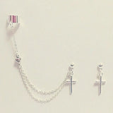 Dragon Ear-chains Ear Cuff Silver-plated Chains and Stud Earring