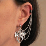 Dragon Ear-chains Ear Cuff Silver-plated Chains and Stud Earring