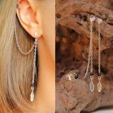 Dragon Ear-chains Ear Cuff Silver-plated Chains and Stud Earring