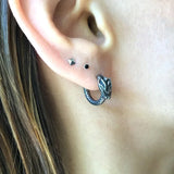 Dragon Hoop Earrings, Huggie Gothic Jewelry, Mens Hoops