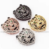 Dragon Leopard Head Tassel Bead Cap Micro Pave CZ Beading