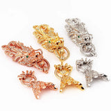 Dragon Leopard Head Tassel Bead Cap Micro Pave CZ Beading