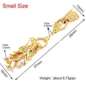 Dragon Leopard Head Tassel Bead Cap Micro Pave CZ Beading