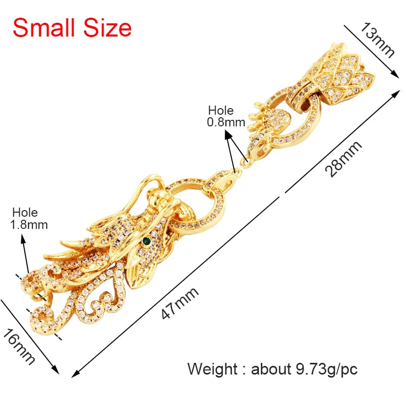 Dragon Leopard Head Tassel Bead Cap Micro Pave CZ Beading