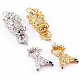 Dragon Leopard Head Tassel Bead Cap Micro Pave CZ Beading