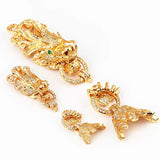 Dragon Leopard Head Tassel Bead Cap Micro Pave CZ Beading