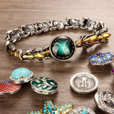 Dragon Metal Chain Link Snap Button Bangle Bracelet Charm Jewelry