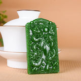 Green Jade Guanyin Pendant Necklace Double-sided Carved Jewelry
