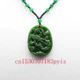 Green Jade Mouse Pendant Necklace Chinese Hand-Carved Charm Jewelry Amulet