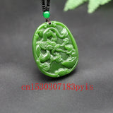 Green Jade Mouse Pendant Necklace Chinese Hand-Carved Charm Jewelry Amulet