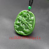 Green Jade Mouse Pendant Necklace Chinese Hand-Carved Charm Jewelry Amulet