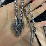 Dragon Pendant Necklace Vintage Jewelry Man Medieval Symbolic Necklace