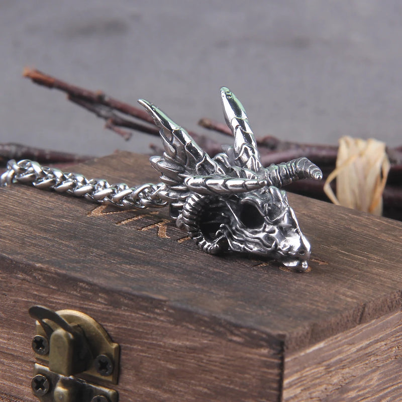 Dragon Pendant Necklaces Titanium Steel Jewelry Animal Head Necklace